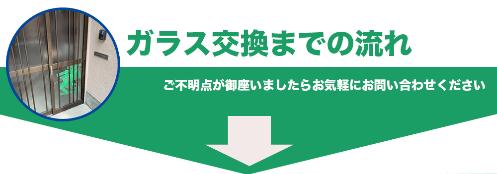 窓ガラス修理・交換までの流れ