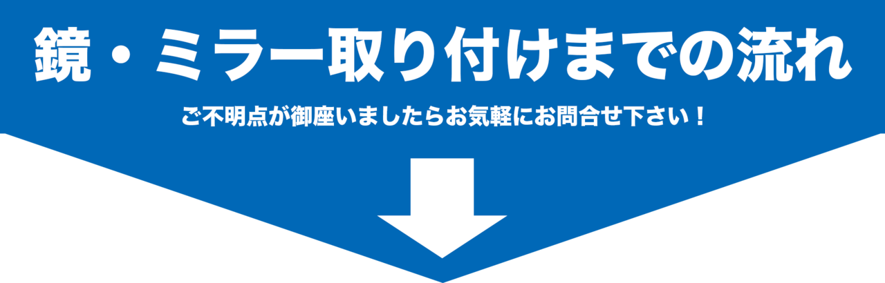 壁一面の大型ミラー取り付け設置までの流れ